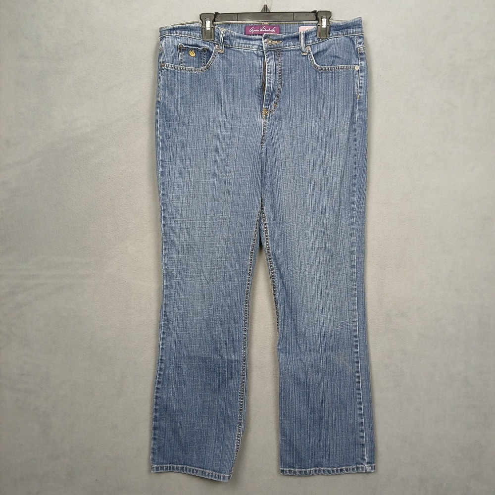 Gloria Vanderbilt Giselle Bootcut Jeans Womens 16 Blue Denim Streetwear Classic